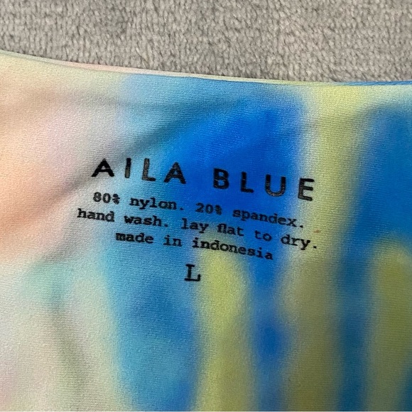 New! Aila Blue Green Acid Tie Dye Cheeky Swim Bikini Bottom 10688 - Picture 3 of 7